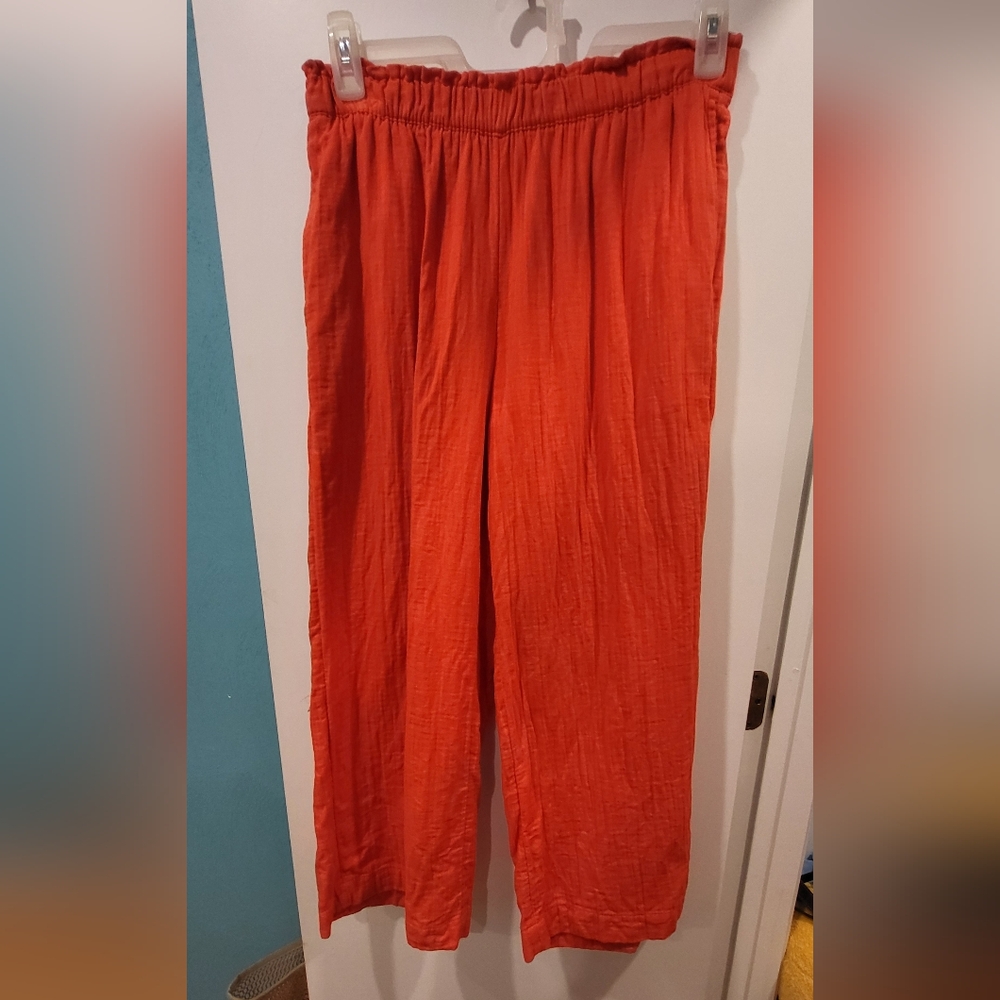 Old Navy High-Rise Orange Wide-Leg Pants
